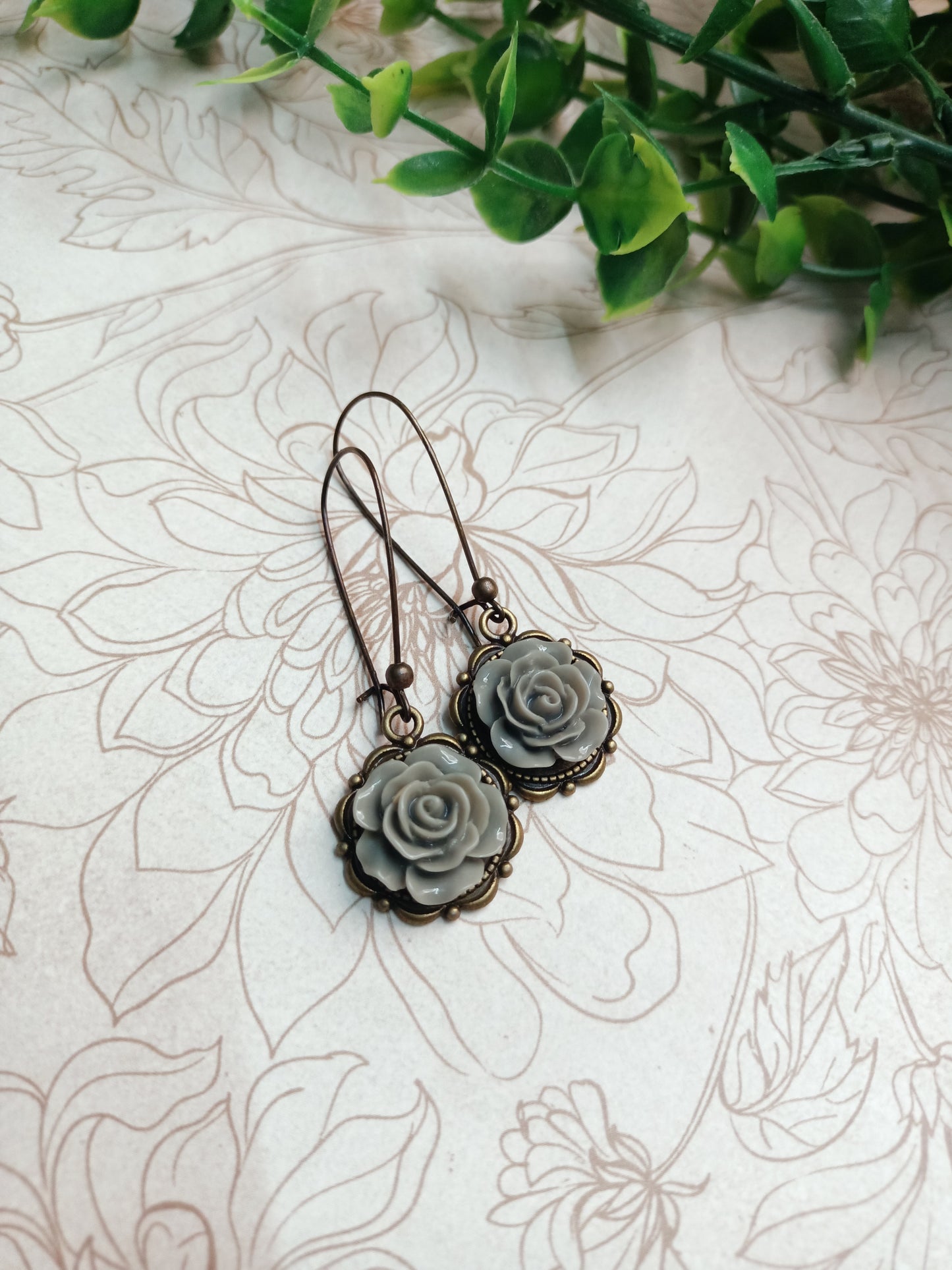 Earrings - Vintage Rose
