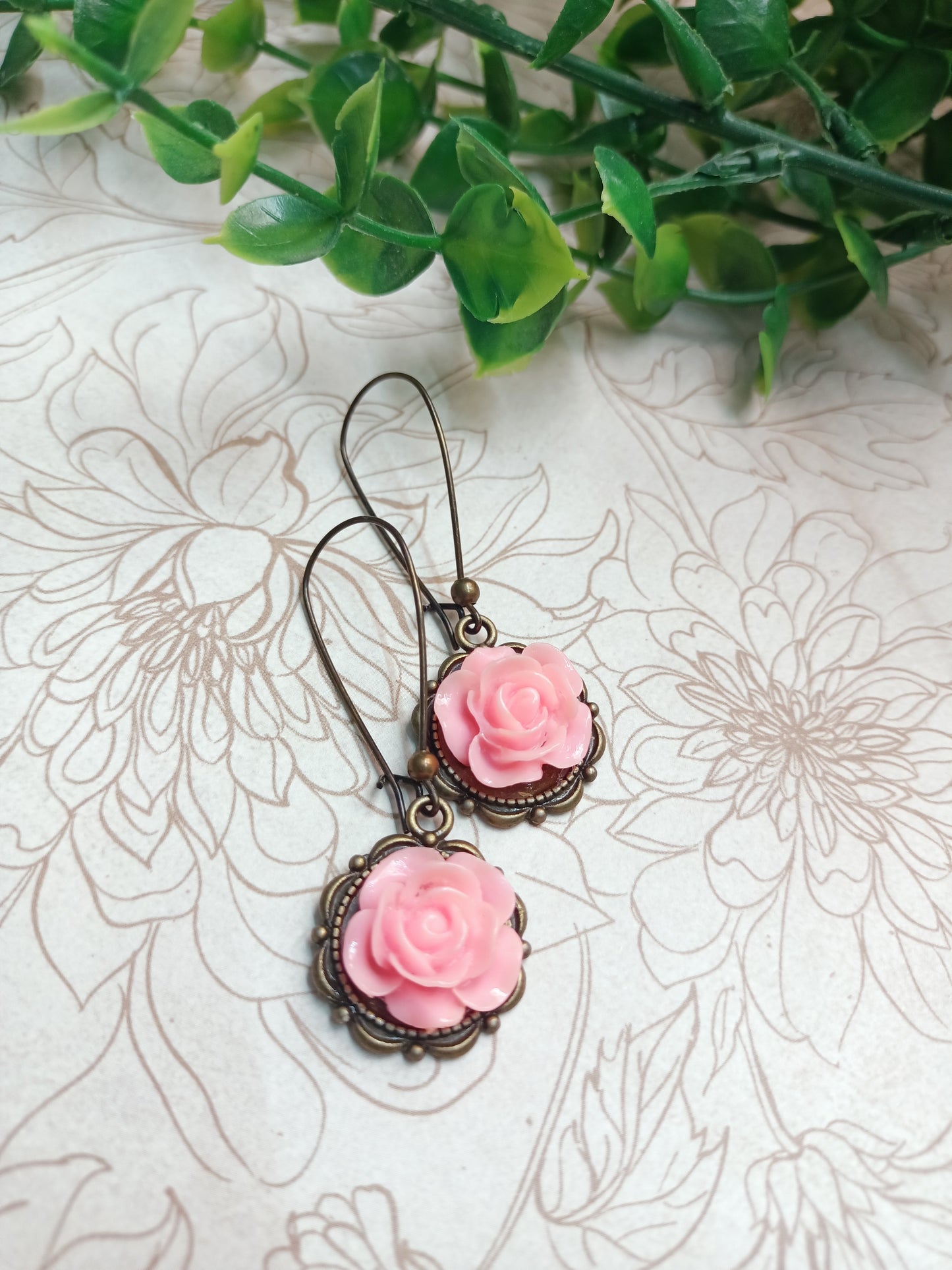 Earrings - Vintage Rose