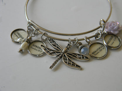 Bracelet-Scripture strong,Beautiful,precious,unique