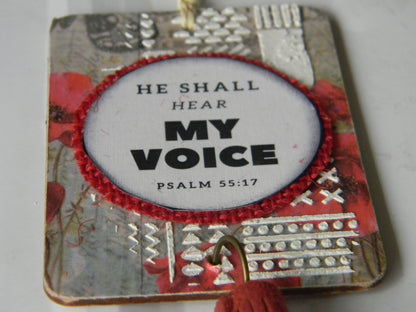 Car Hanger-scripture -He shall hear my Voice