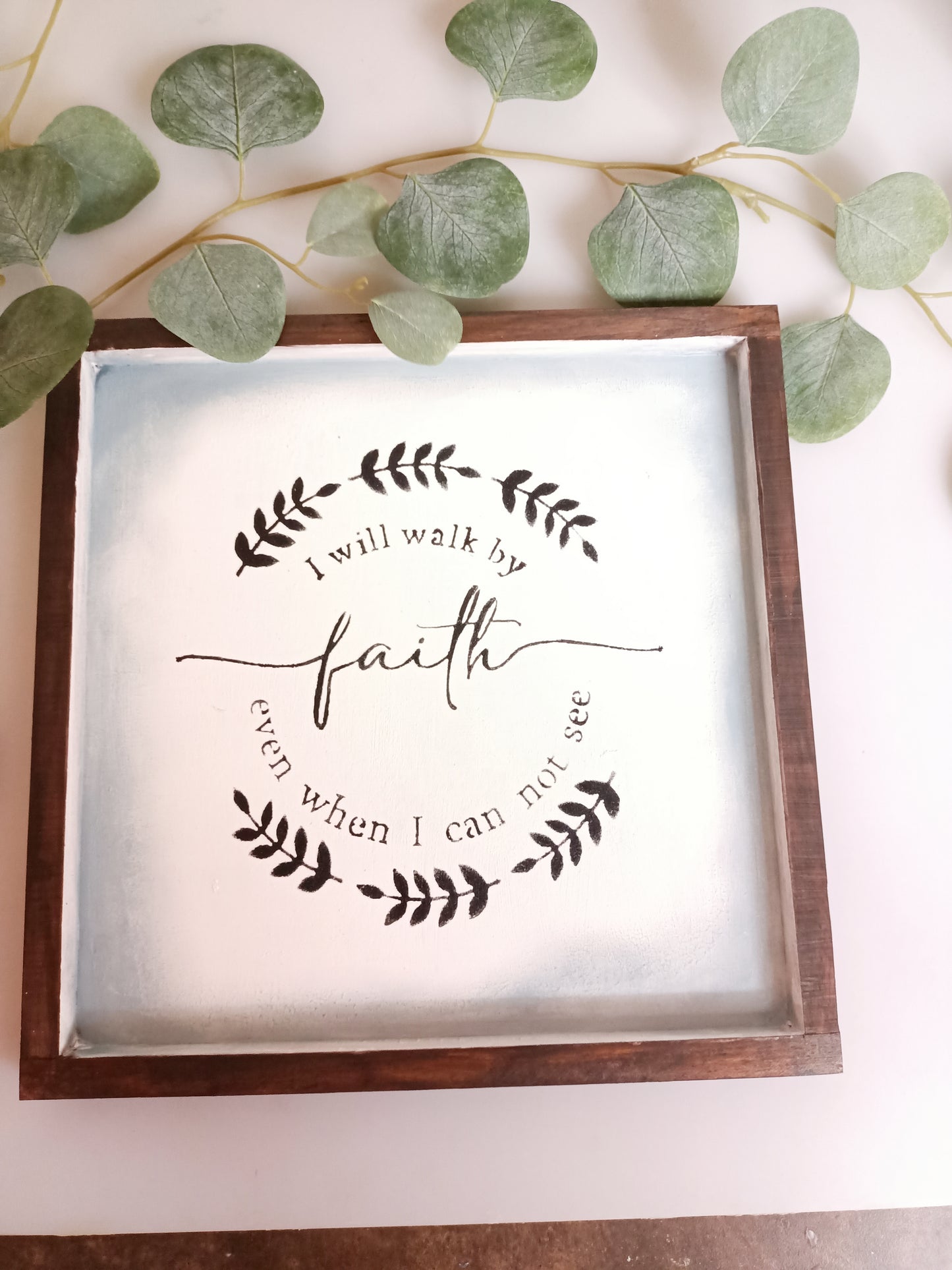 wall hanger- farm style-I will Walk by faith