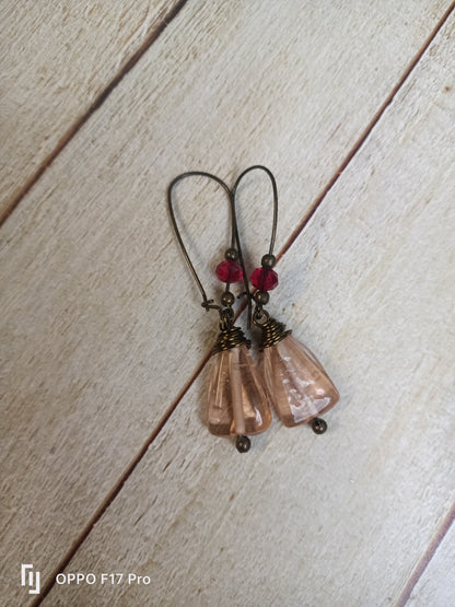 Earring-vintage glass