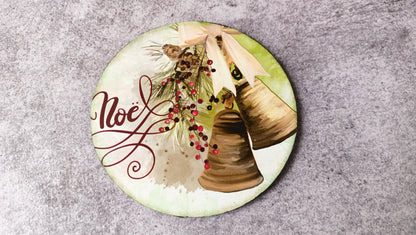 Noel coaster with bells and pine decoration