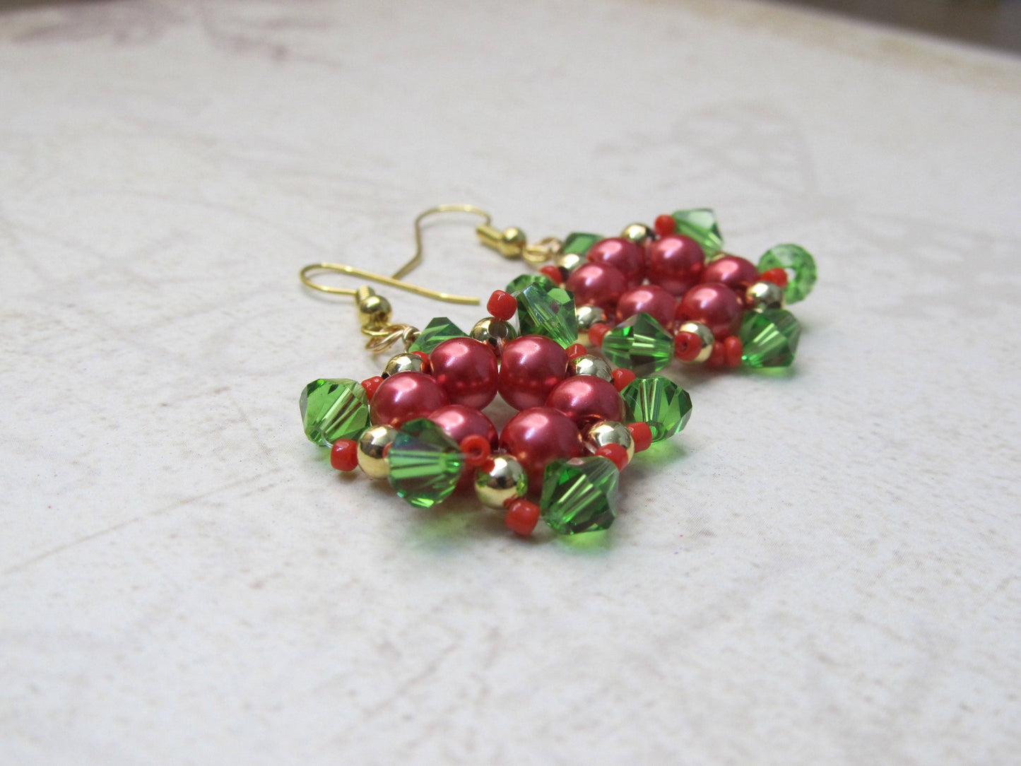 Earrings-Christmas wreath Elegance