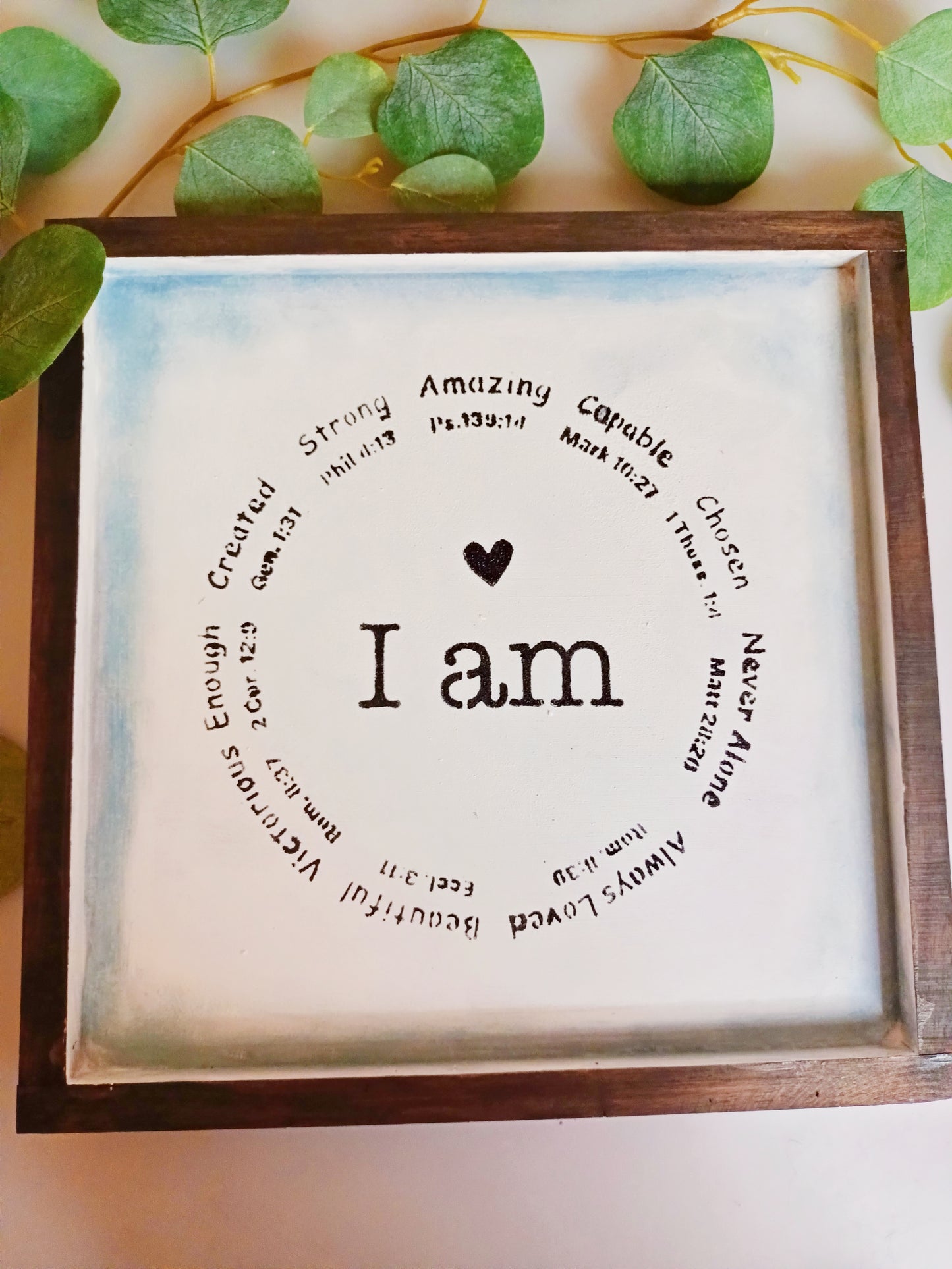 wall hanger-Scripture- farm style -Affirmations-I am