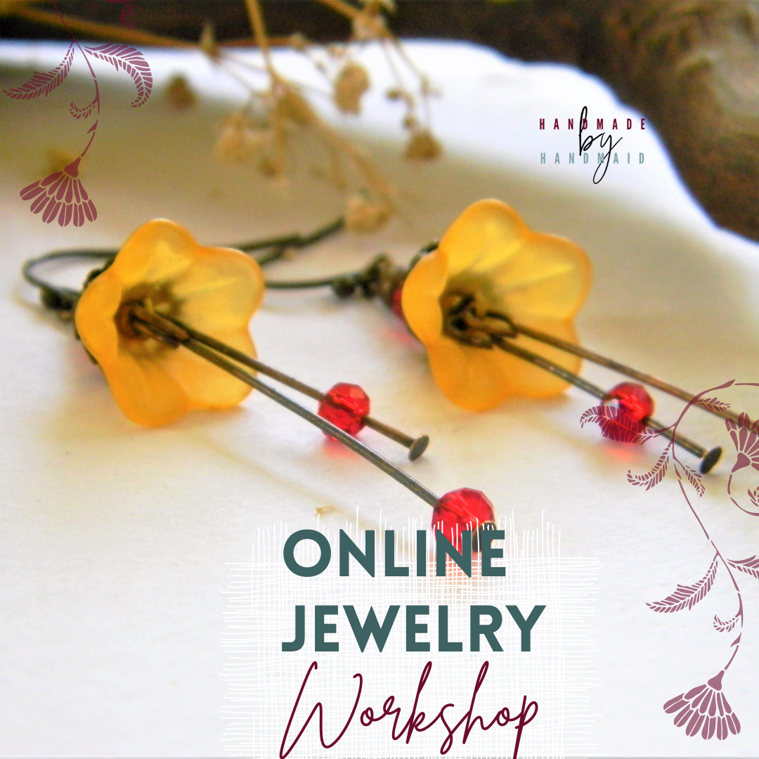 Online jewelry workshop floral earrings