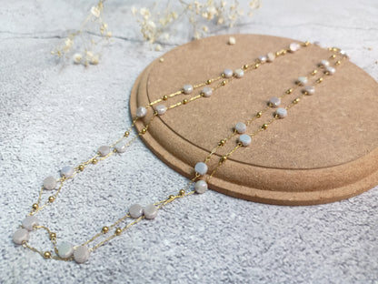 Necklace -crystal double layered necklace