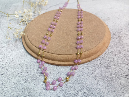 Necklace - Gizelle - double layered cat eye beaded chain