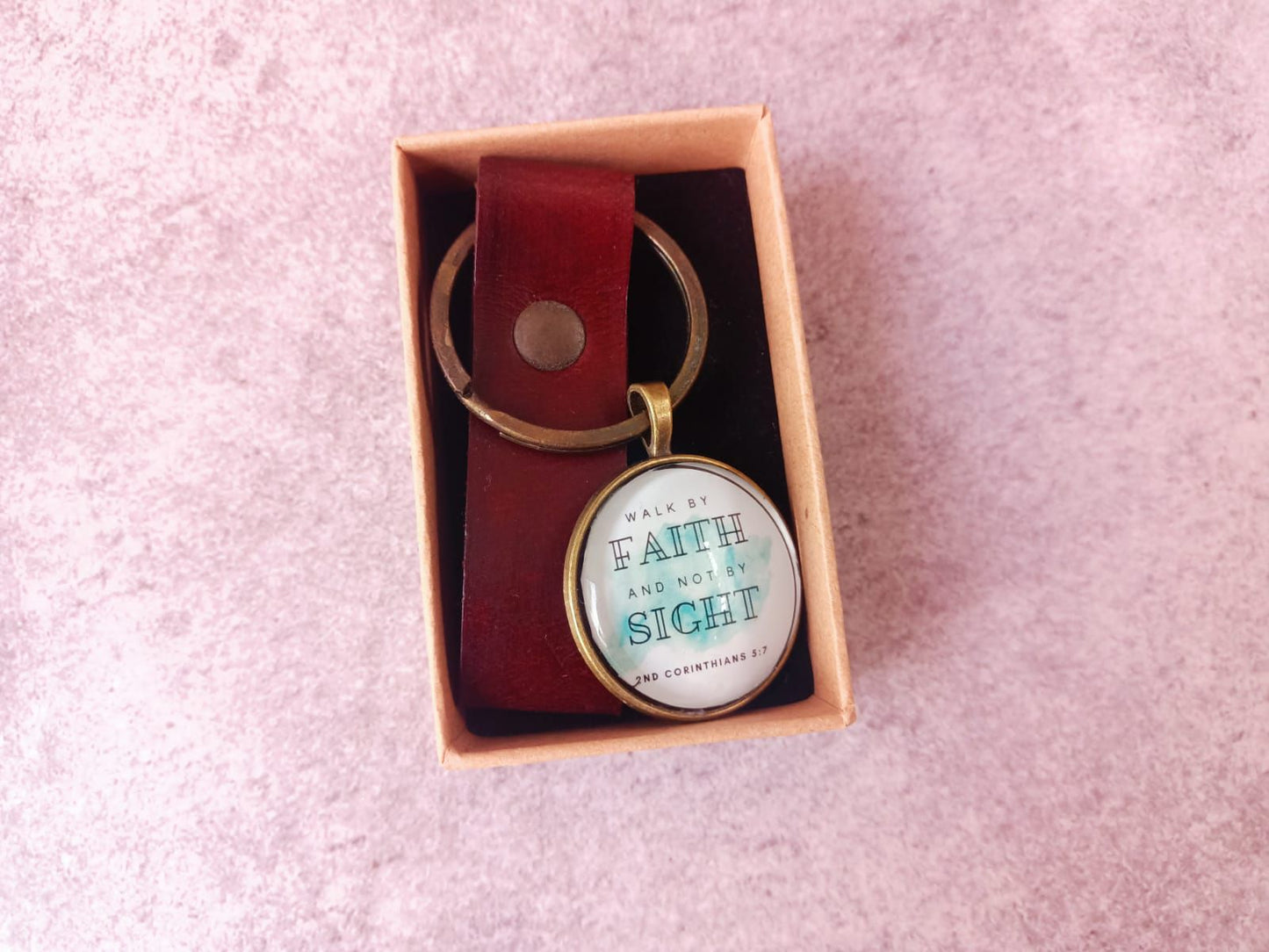 Keychain- leather- Scripture