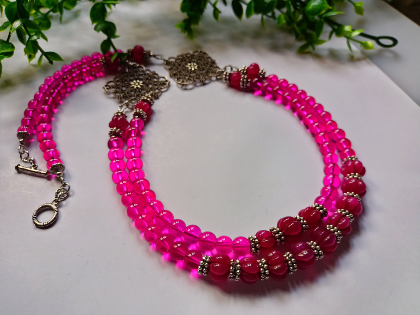 Necklace - Pink pumpkins