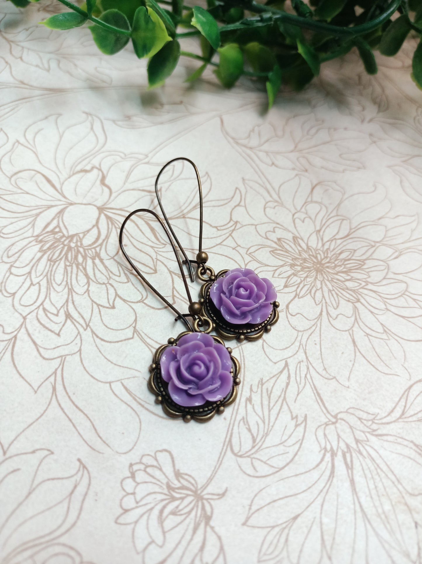 Earrings - Vintage Rose