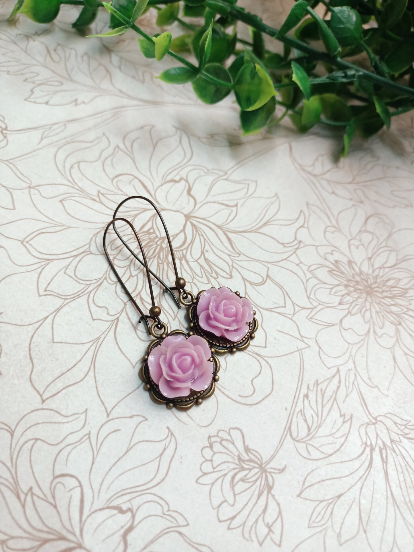 Earrings - Vintage Rose