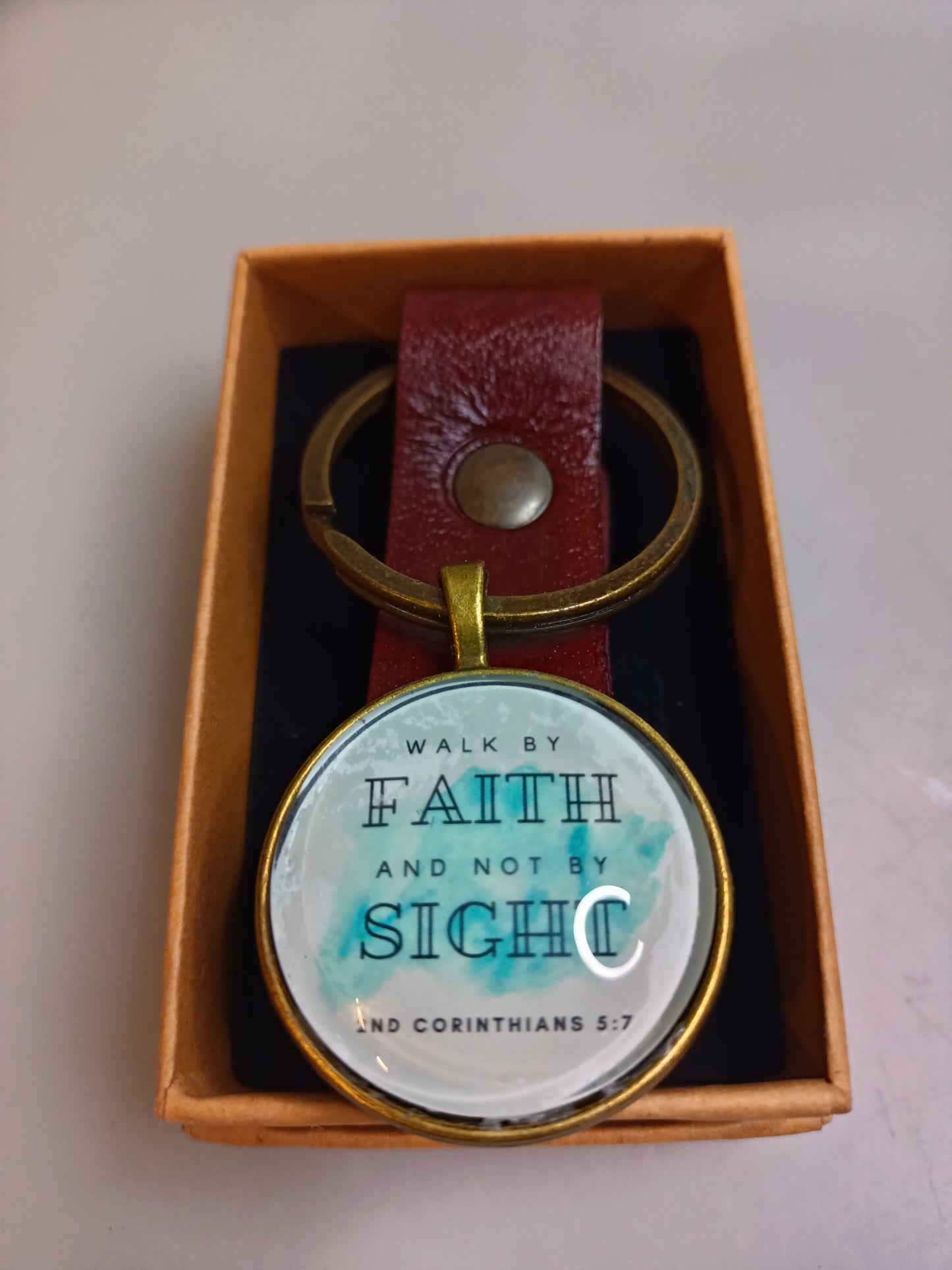Keychain- leather- Scripture