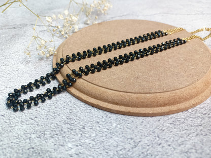 Necklace-3 layer crystal bead dainty chain