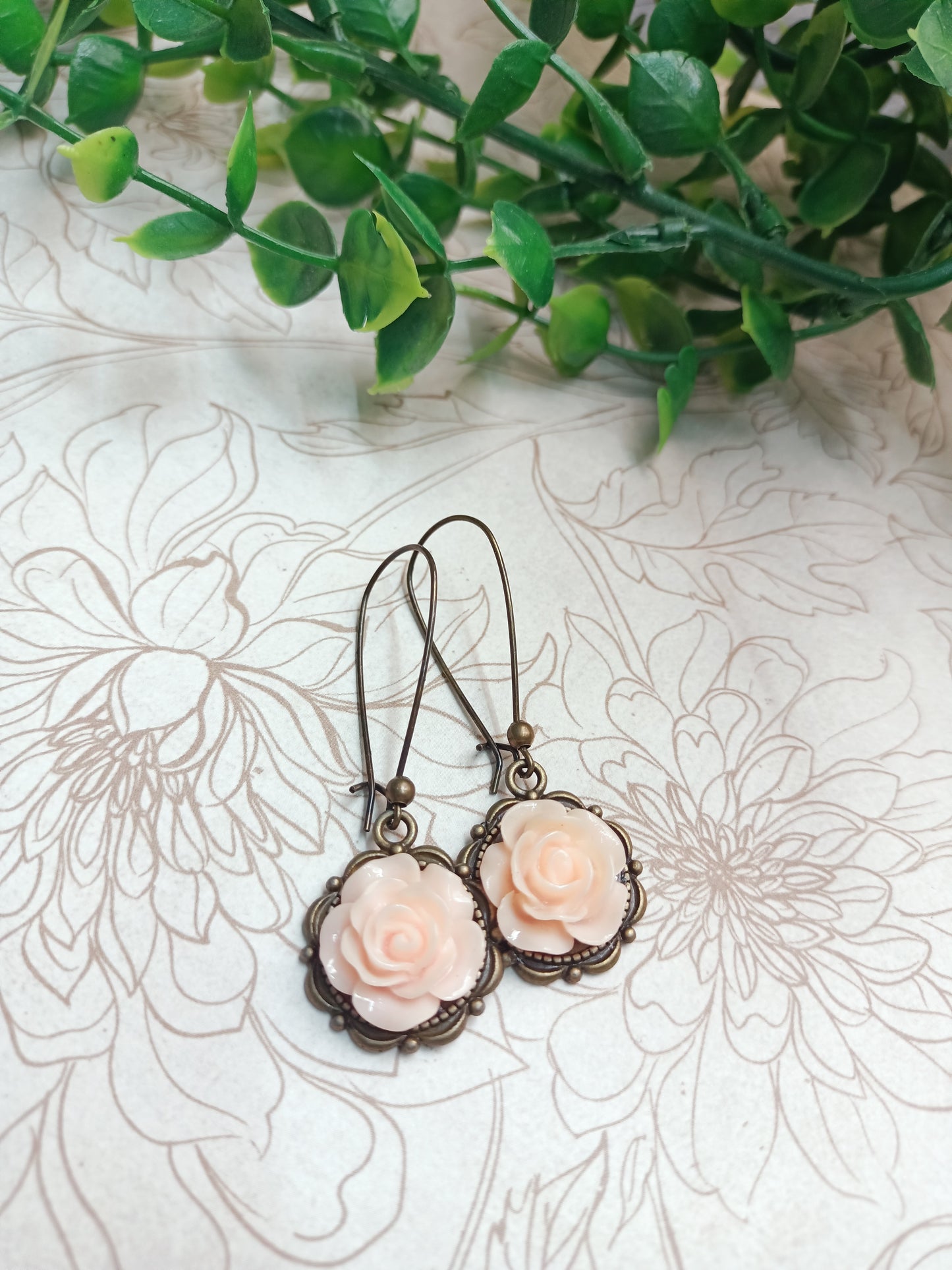 Earrings - Vintage Rose