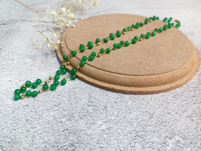 Necklace - Gizelle - double layered cat eye beaded chain