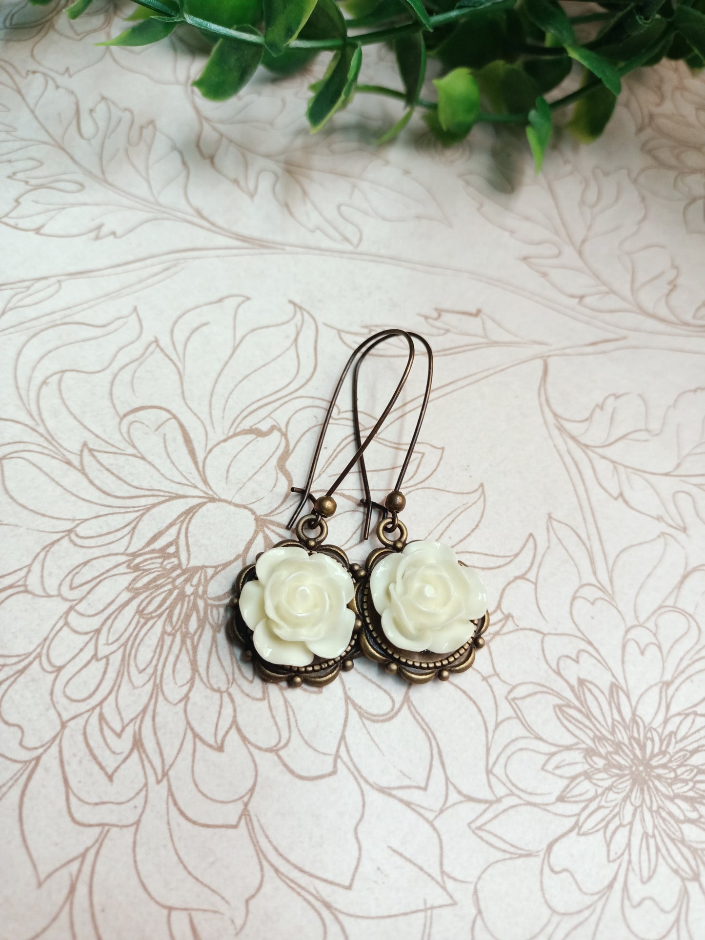 Earrings - Vintage Rose