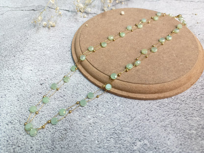 Necklace -crystal double layered necklace