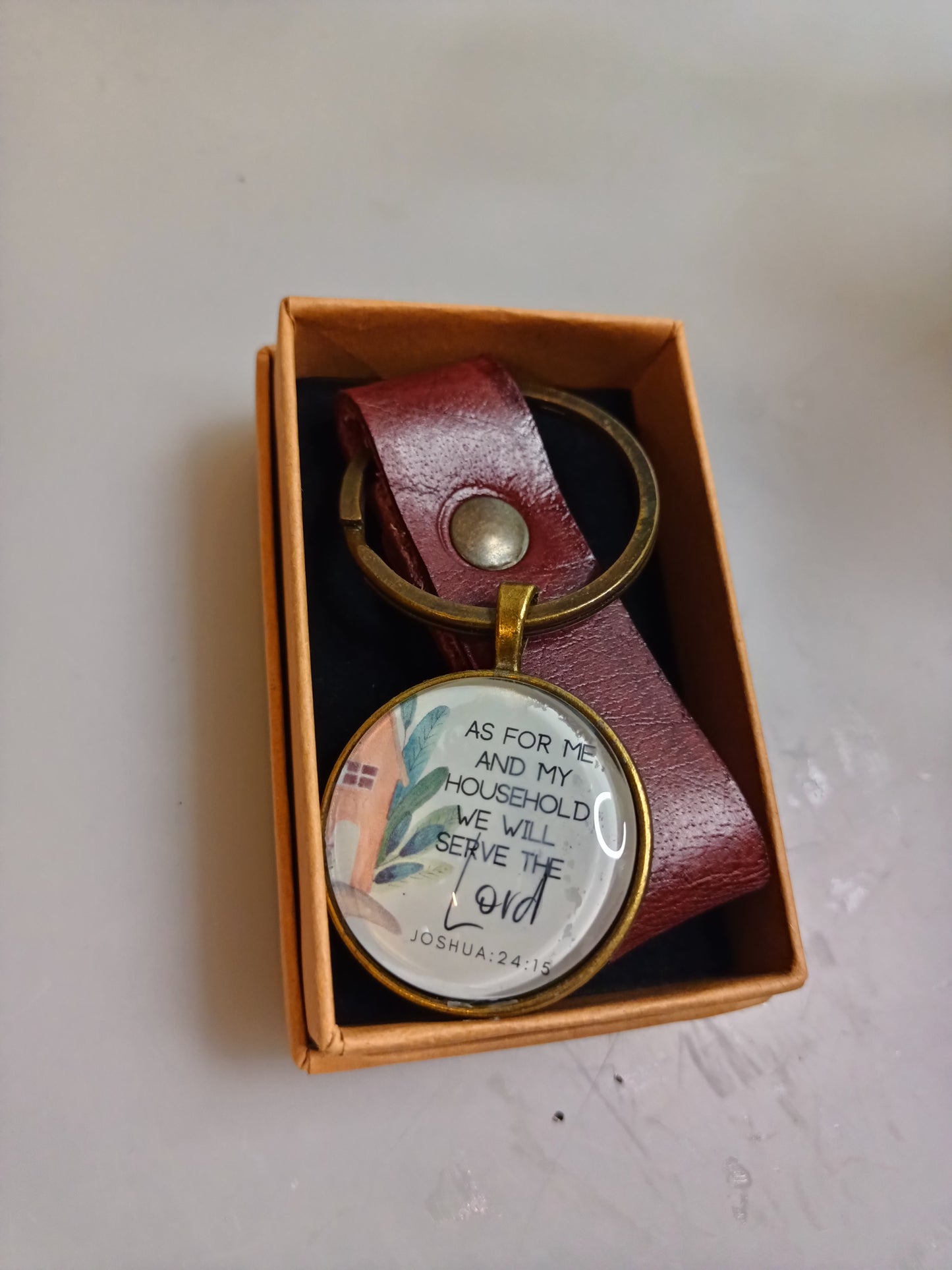Keychain- leather- Scripture