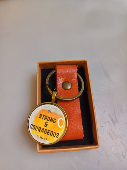 Keychain- leather- Scripture