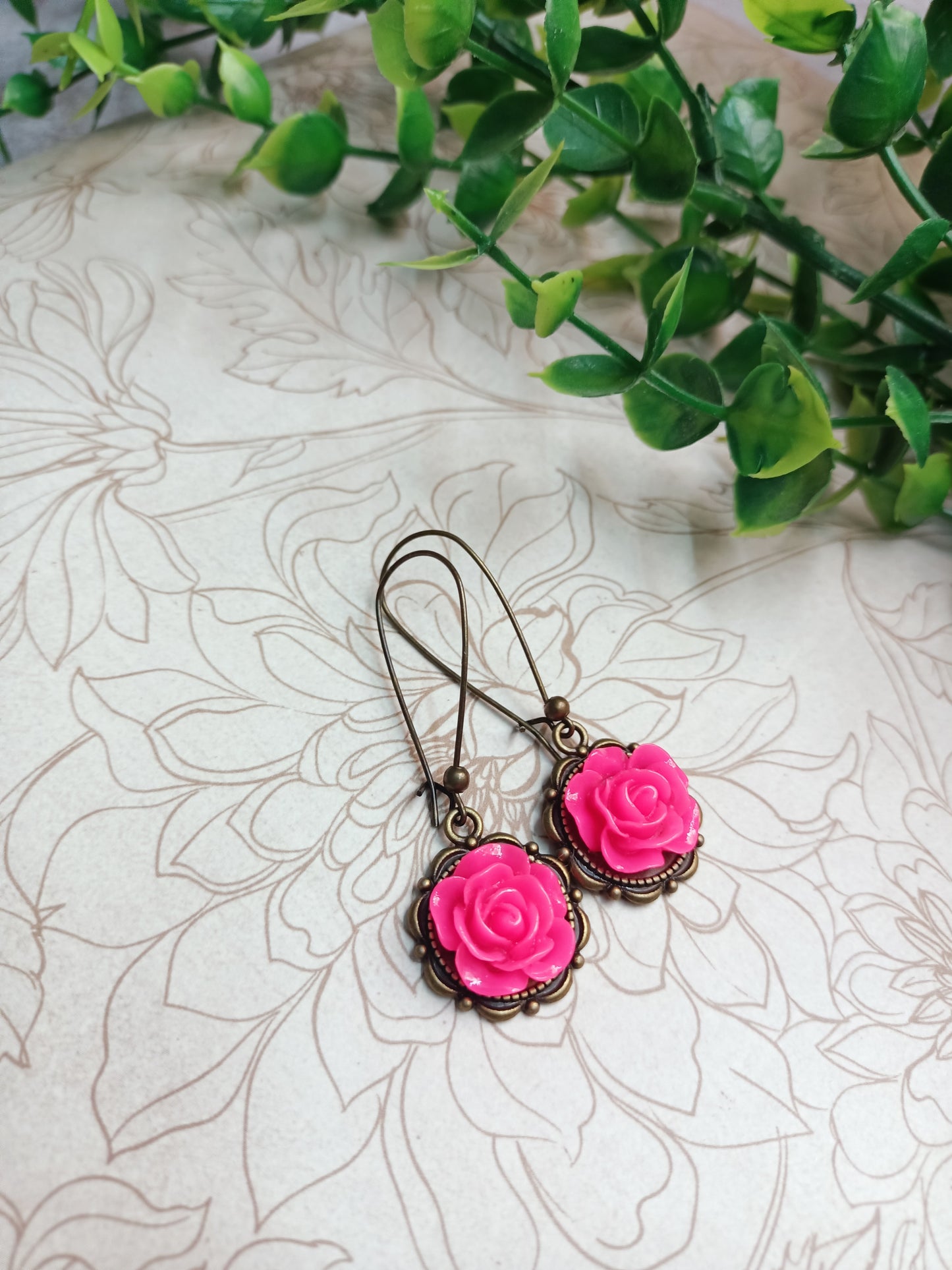 Earrings - Vintage Rose