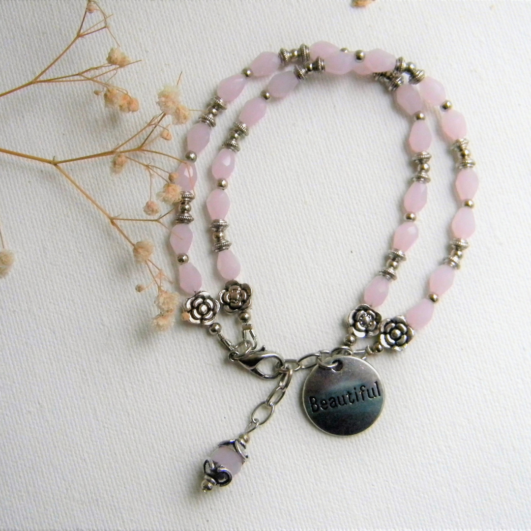 FINAL SALE - String of Beads Slider Bracelet | Rose gold plated | Pandora US