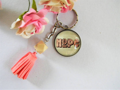 Keychains -Inspirational - "Hope"PINK