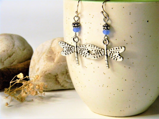 Earrings-Dainty Dragon fly