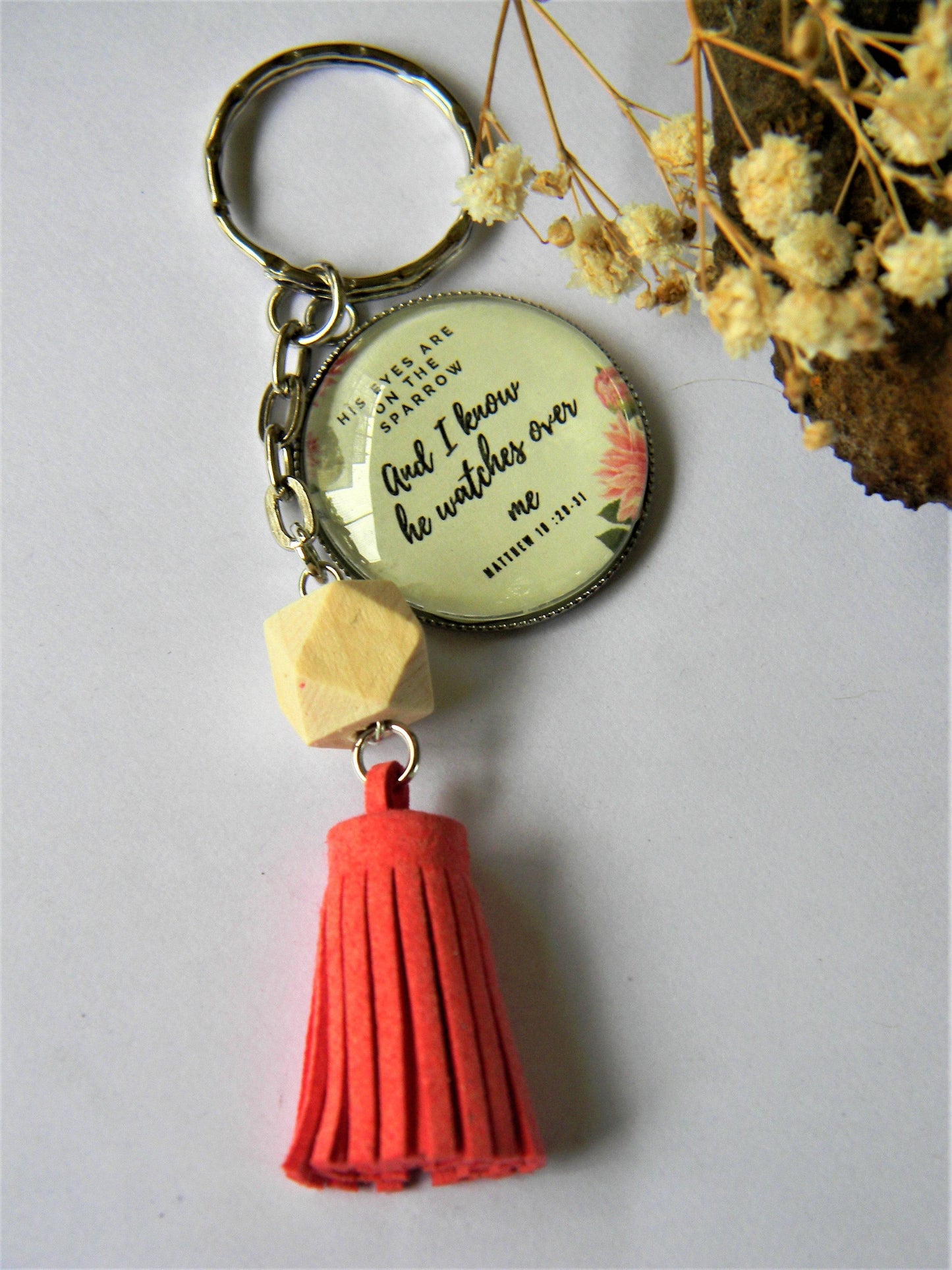 Scripture Keychain-Strength and shield