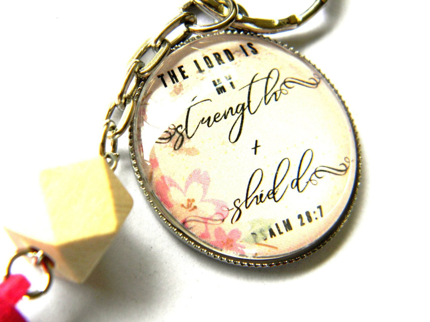 Scripture Keychain-Strength and shield