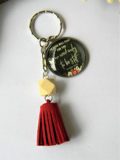 Scripture Keychain-Strength and shield