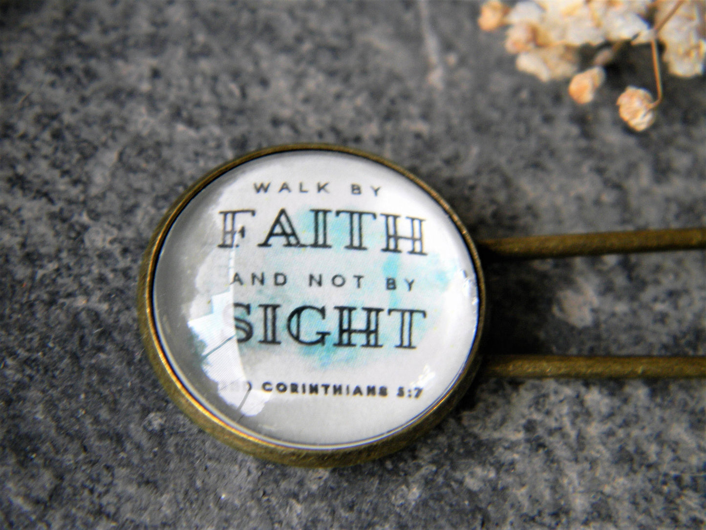 Scripture Brooch - "Walk by Faith"