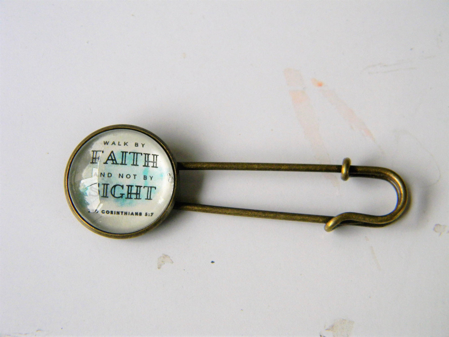 Scripture Brooch - "Walk by Faith"