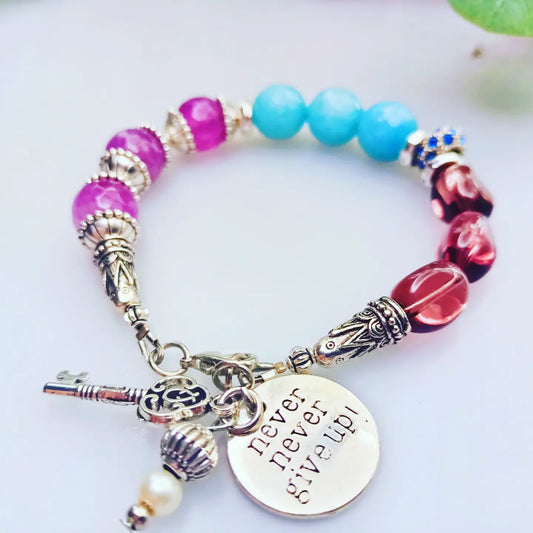 Bracelet -Inspirational -Never Never give up