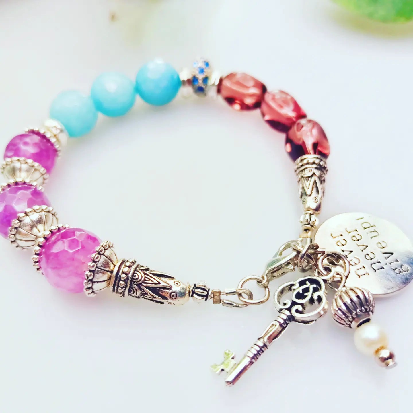 Bracelet -Inspirational -Never Never give up