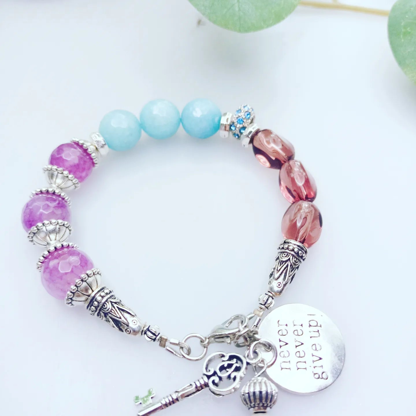Bracelet -Inspirational -Never Never give up